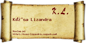 Kósa Lizandra névjegykártya